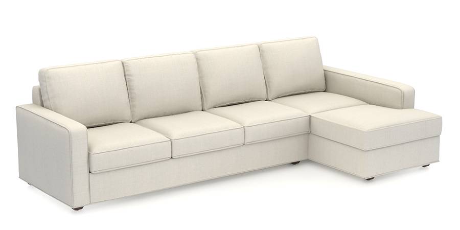 Apollo Sofa Set (Pearl, Fabric Sofa Material, Regular Sofa Size, Soft Cushion Type, Sectional Sofa Type, Sectional Master Sofa Component) by Urban Ladder