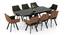 Caribu 6 to 8 Extendable Dining Table with Set of 8 Casey Swivel Dining Chair in Dual Tone (DUAL TONE, Black High Gloss Finish, 8 No of Chairs, 6 to 8 Table Seating Capacity) by Urban Ladder - - 