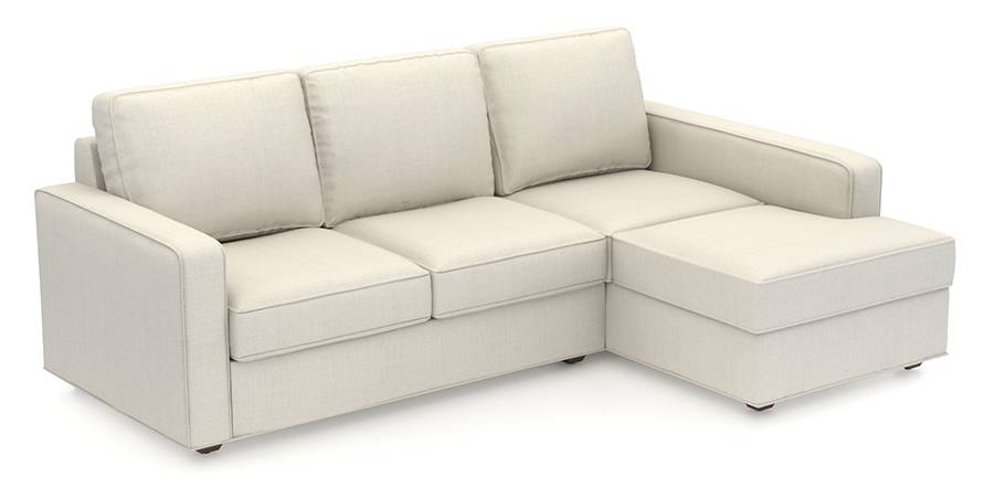 Apollo Sofa Set (Pearl, Fabric Sofa Material, Regular Sofa Size, Soft Cushion Type, Sectional Sofa Type, Sectional Master Sofa Component) by Urban Ladder