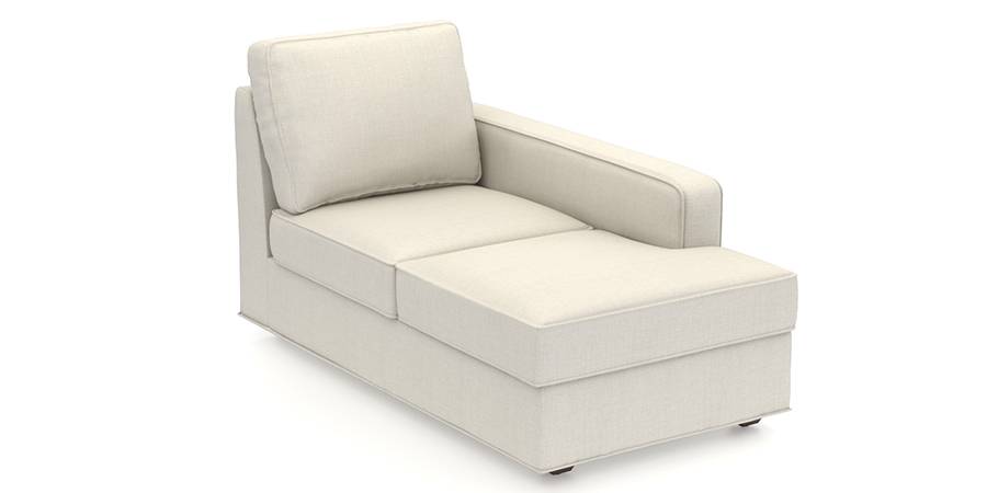 Apollo Sofa Set (Pearl, Fabric Sofa Material, Regular Sofa Size, Soft Cushion Type, Sectional Sofa Type, Right Aligned Chaise Sofa Component) by Urban Ladder