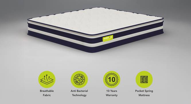 Smarttech Pillowtop Hybrid Pocket Spring Mattress - Single Size (Single Mattress Type, 78 x 30 in Mattress Size, 12 in Mattress Thickness (in Inches)) by Urban Ladder - - 