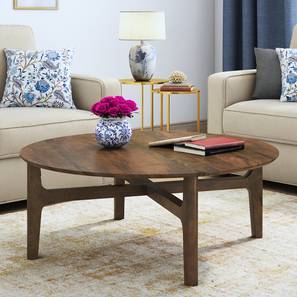 Cayman Round Solid Wood Coffee Table in Danish Walnut Finish-image-23