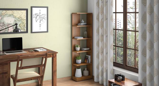 Paxton Solid Wood Bookshelf with 25 books capacity (American Walnut Finish) by Urban Ladder - - 