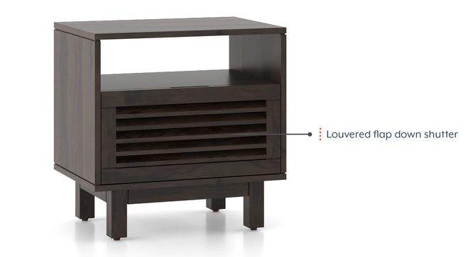Cambry Solid Wood Bedside Table In American Walnut Finish (American Walnut Finish) by Urban Ladder - - 1001034