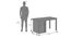 Bradbury Desk Size large in Amber walnut with Metal Channel (Mango Mahogany Finish) by Urban Ladder - Dimension - 1001052