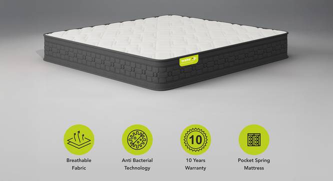 Luxuriate Hybrid Pocket Spring Mattress - Single Size (Single Mattress Type, 8 in Mattress Thickness (in Inches), 75 x 30 in Mattress Size) by Urban Ladder - - 