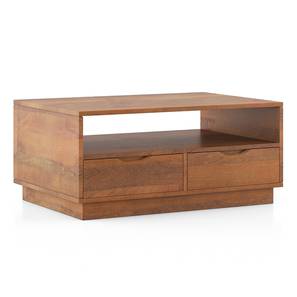 Zephyr Rectangular Solid Wood Coffee Table in Amber Walnut Finish