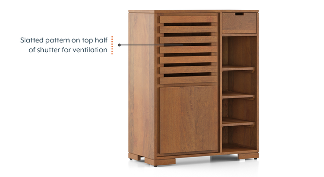 Madden Shoe Cabinet - Finish- American Walnut (Amber Walnut Finish) by Urban Ladder - - 