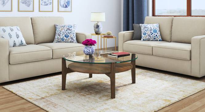 Cayman Glasstop Coffee Table Finish - Danish Walnut (Danish Walnut Finish) by Urban Ladder - - 
