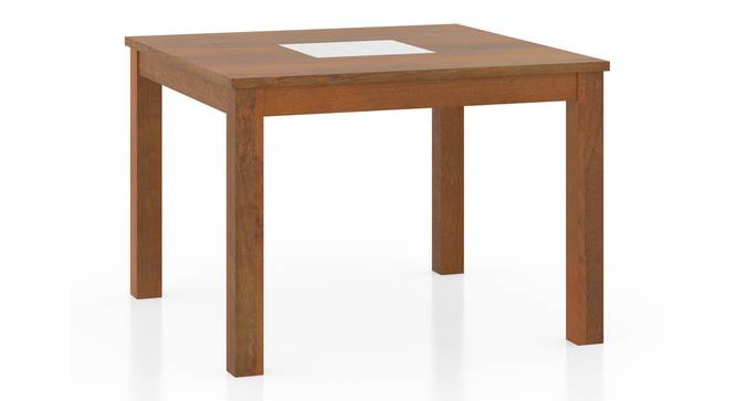 Brighton Square 4 Seater Dining Table with set of 4 Fabio Dining Chair (Four Seater, Amber Walnut Finish, Matty Olive) by Urban Ladder - - 