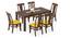 Brighton XL 6 Seater Dining Table, Amber Walnut with set of 6 Fabio Dining Chair (Matty Olive, Danish Walnut Finish, 6 No of Chairs, 6 Table Seating Capacity) by Urban Ladder - - 