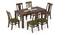 Brighton XL 6 Seater Dining Table with Fabio Dining Chairs Set (Matty Olive, Danish Walnut Finish, 6 No of Chairs, 6 Table Seating Capacity) by Urban Ladder - - 1002338
