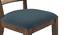 Brighton XL 6 Seater Dining Table with Reed cane dining chairs (Night Blue Velvet, Danish Walnut Finish, 6 No of Chairs, 6 Table Seating Capacity) by Urban Ladder - - 1002396