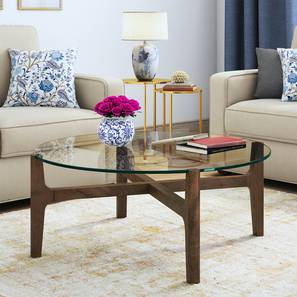 Cayman Round Solid Wood Coffee Table in Danish Walnut Finish-image-22