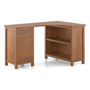 Dickens Solid Wood Study Table in Amber Walnut Finish