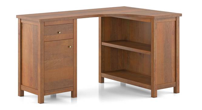 Dickens Solid Wood Corner Desk (Amber Walnut Finish) by Urban Ladder - - 