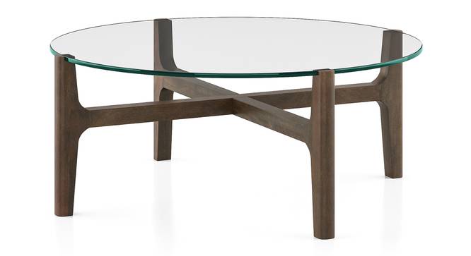 Cayman Glasstop Coffee Table Finish Danish Walnut (Teak Finish) by Urban Ladder - - 