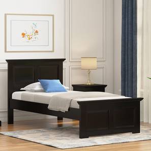Alexandra Solid Wood Single Size Non Storage Bed in American Walnut Finish-image-4
