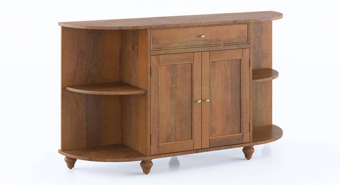 Ramore Sideboard - Finish- Amber Walnut -Metal Channel (Amber Walnut Finish) by Urban Ladder - Side View - 