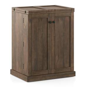 Caledonia Solid Wood Bar Cabinet in Danish Walnut Finish