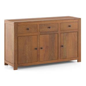 Crockery Unit In New Delhi Design Striado Solid Wood Sideboard in Amber Walnut Finish