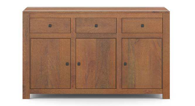 Striado Sideboard, Finish - American Walnut -Metal Channel (Amber Walnut Finish) by Urban Ladder - Close View - 