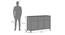 Striado Sideboard, Finish - American Walnut -Metal Channel (Amber Walnut Finish) by Urban Ladder - Dimension - 