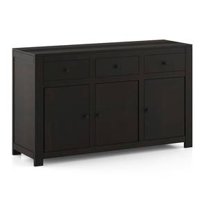 Crockery Unit Design Striado Solid Wood Sideboard in American Walnut Finish