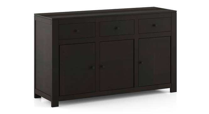 Striado Sideboard, Finish - American Walnut -Metal Channel (American Walnut Finish) by Urban Ladder - Side View - 