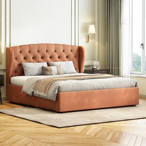 King Size Bed Design Holmebrook Upholstered Storage Bed (King Bed Size, Tan Leatherette)