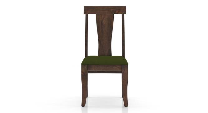 Fabio Solid Wood Dining Chair set of 2 (Olive Green, Danish Walnut Finish) by Urban Ladder - - 