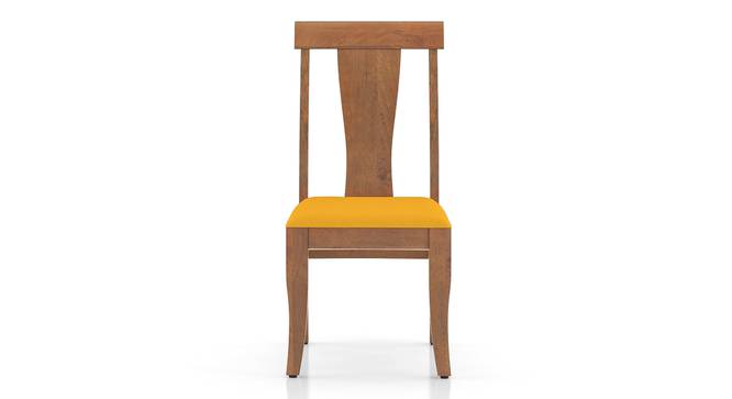 Fabio Solid Wood Dining Chair set of 2 (Amber Walnut Finish, Matty Yellow) by Urban Ladder - - 