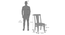 Fabio Solid Wood Dining Chair set of 2 (Amber Walnut Finish, Matty Yellow) by Urban Ladder - Dimension - 