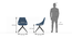 Rosen 6 Seater Ceramic Dining Table With Doris Dining Chairs Set (Blue, Black Finish, Fabric Material, 6 Table Seating Capacity) by Urban Ladder - Dimension - 1002731