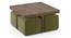 Tetra Square Solid Wood Coffee Table With Seats in Danish Walnut Finish Fabric Olive (Danish Walnut Finish) by Urban Ladder - - 1002788