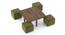 Tetra Square Solid Wood Coffee Table With Seats in Danish Walnut Finish Fabric Olive (Danish Walnut Finish) by Urban Ladder - - 1002789