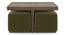 Tetra Square Solid Wood Coffee Table With Seats in Danish Walnut Finish Fabric Olive (Danish Walnut Finish) by Urban Ladder - - 1002790