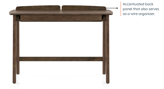 Larsson Study Table Finish - Danish Walnut -Metal Channel (Danish Walnut Finish) by Urban Ladder - - 