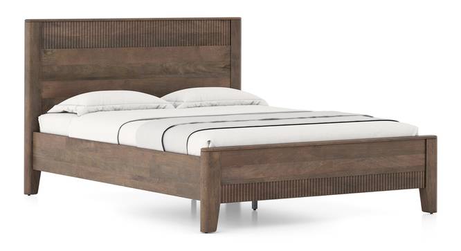Toledo Solid Wood Queen Size -Non Storage Bed In Danish Walnut Finish (Queen Bed Size, Danish Walnut Finish) by Urban Ladder - Close View - 