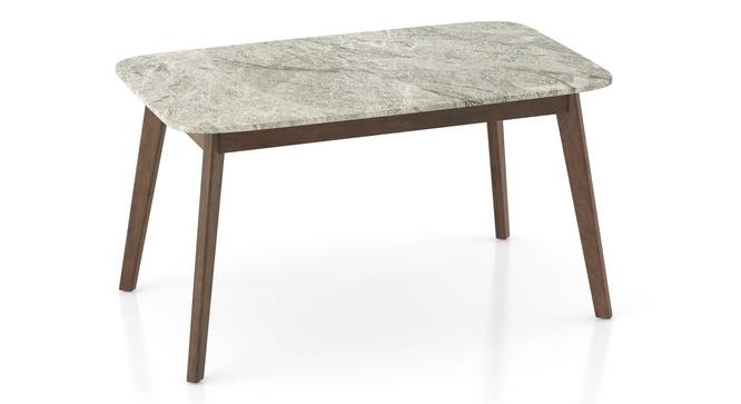 Lunar Grey Mirage Stone Dining Table In Mahogany Finish (Mahogany Finish, Six Seater) by Urban Ladder - - 