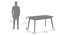Lunar Grey Mirage Stone Dining Table In Mahogany Finish (Mahogany Finish, Six Seater) by Urban Ladder - Dimension - 