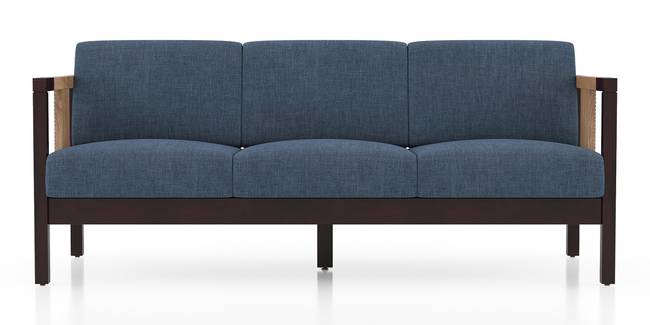 Cairo Wooden Sofa (Midnight Indigo Blue) (1-seater Custom Set - Sofas, None Standard Set - Sofas, Regular Sofa Size, Regular Sofa Type, Midnight Indigo Blue, Solid_Wood Sofa Material)