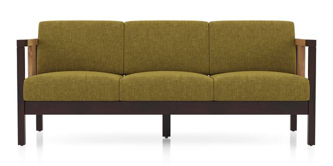 Cairo Wooden Sofa (Green Olivia) (1-seater Custom Set - Sofas, None Standard Set - Sofas, Regular Sofa Size, Regular Sofa Type, Green Olivia, Solid_Wood Sofa Material)