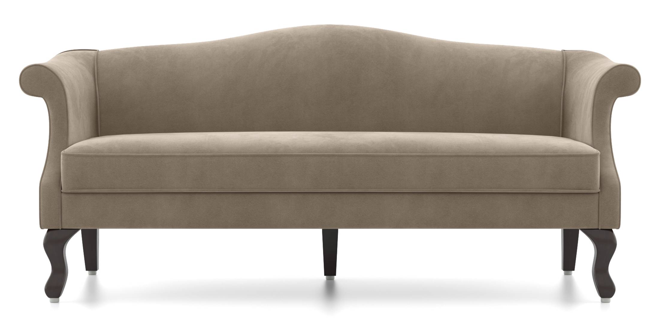 Darya Fabric Sofa (Cloudy Beige Velvet) (1-seater Custom Set - Sofas, None Standard Set - Sofas, Fabric Sofa Material, Regular Sofa Size, Regular Sofa Type, Cloudy Beige Velvet) by Urban Ladder - - 