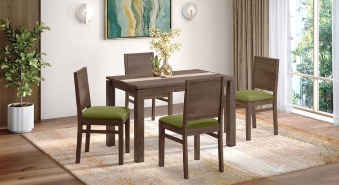 Atlas Crest Solid Wood 4 Seater Dining Table In Honey Finish (Four Seater, Danish Walnut Finish) by Urban Ladder - Front View - 