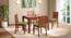 Atlas Crest Solid Wood 4 Seater Dining Table In Honey Finish (Four Seater, HONEY Finish) by Urban Ladder - Front View - 