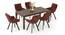 Atlas Solid Wood 6 Seater Dining Table With Bren Swivel Dining Chairs Set (Danish Walnut Finish, Auburn, 6 No of Chairs, 6 Table Seating Capacity) by Urban Ladder - - 