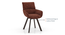 Atlas Solid Wood 6 Seater Dining Table With Bren Swivel Dining Chairs Set (Danish Walnut Finish, Auburn, 6 No of Chairs, 6 Table Seating Capacity) by Urban Ladder - - 