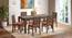 Atlas Crest Solid Wood 6 Seater Dining Table With Atlas Dining Chairs Set (Burnt Orange, Danish Walnut Finish, 6 No of Chairs, 6 Table Seating Capacity) by Urban Ladder - - 