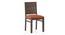 Atlas Crest Solid Wood 6 Seater Dining Table With Atlas Dining Chairs Set (Burnt Orange, Danish Walnut Finish, 6 No of Chairs, 6 Table Seating Capacity) by Urban Ladder - - 
